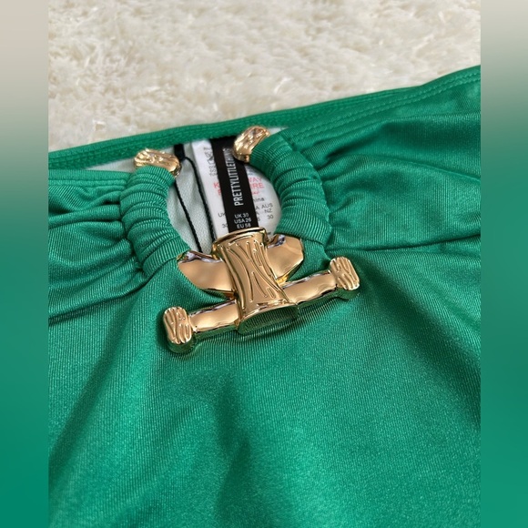 PLT Green Bikini Bottom with Gold Accent - Picture 2 of 3